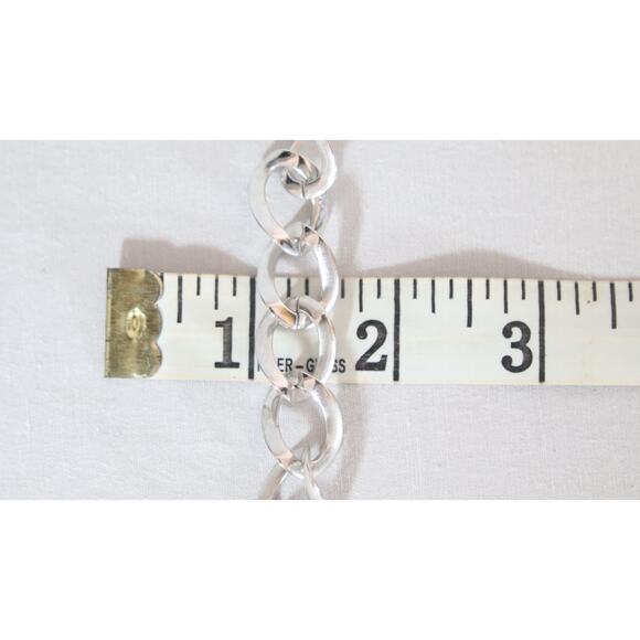 Napier Choker Necklace Silver Tone Big Curb Links With Abstract Pendant - Picture 8 of 9